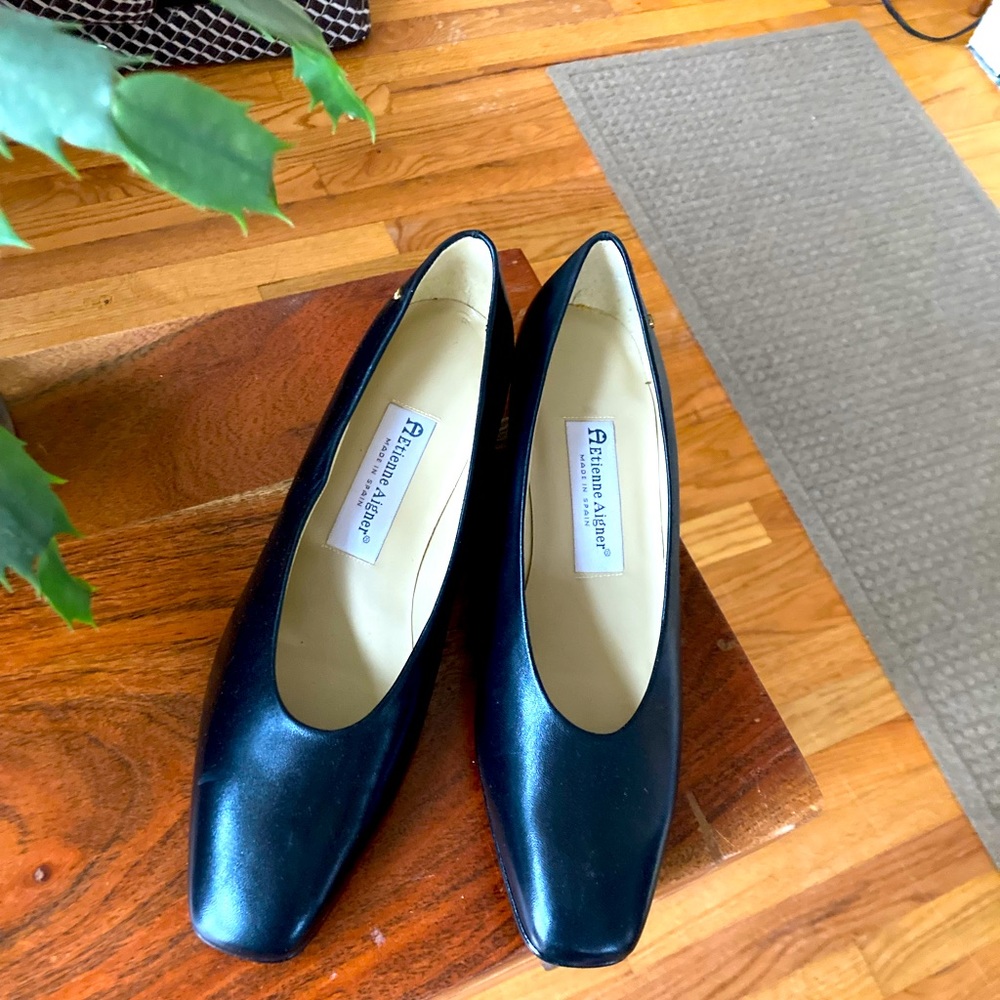 Aigner block heel pumps.